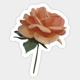 Low Poly Peach Rose Sticker